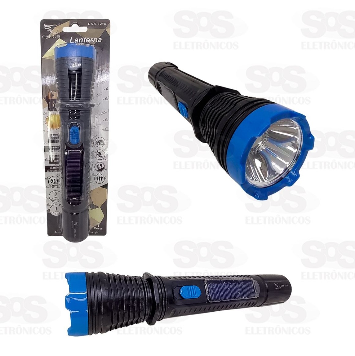 Lanterna Recarregável LED c/ Luz de Emergência - Caerus - CRS-3221